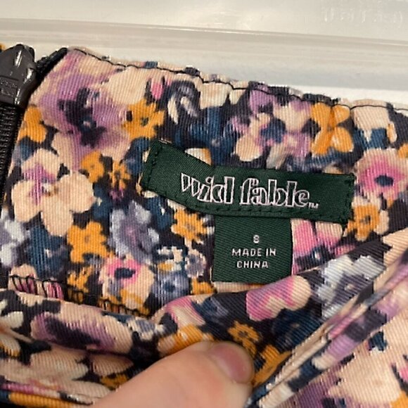 NEW NWT WILD FABLE High Rise Side Slit Mini Skirt Navy Blue Purple Floral Y2K 8 - Picture 7 of 13